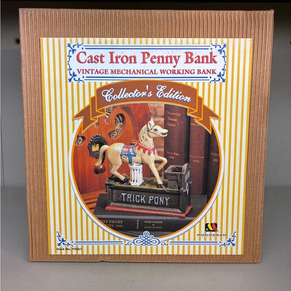 Monogram International "Trick Pony" Collector's Edition Cast Iron Penny Bank NIB